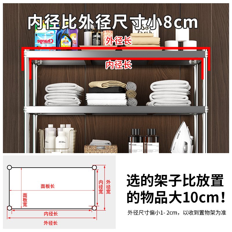 滚筒洗衣机上方架子置物架收纳柜阳台旁边多层卫生间马桶架不锈钢