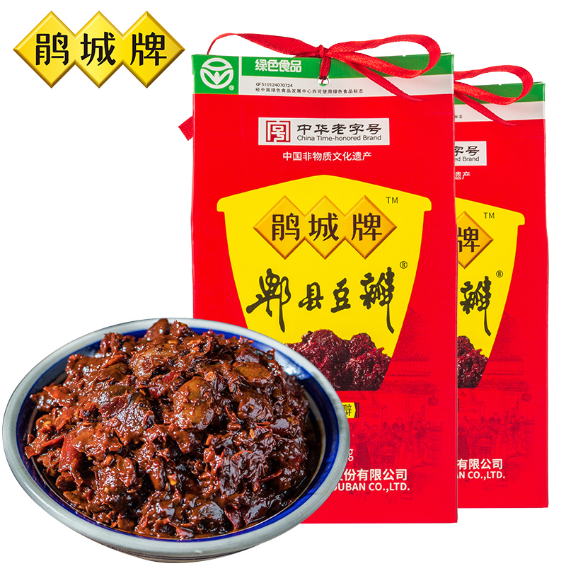 鹃城牌一级郫县豆瓣酱精酿豆瓣227g*2盒家用专用炒菜调料火锅酱-图0