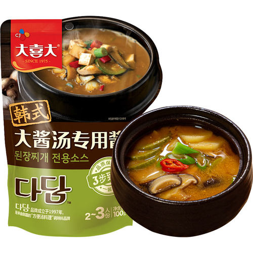 大喜大韩式大酱汤专用酱 韩式风味希杰大豆酱汤料速食调味酱100g - 图0