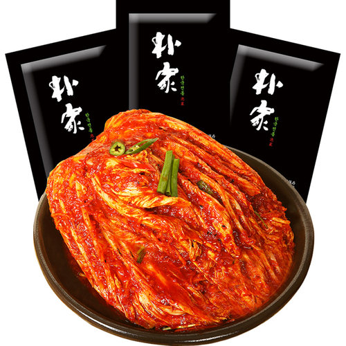 朴家泡菜韩式风味泡菜正宗辣白菜下饭菜朝鲜腌制辣白菜整颗 3袋装 - 图0