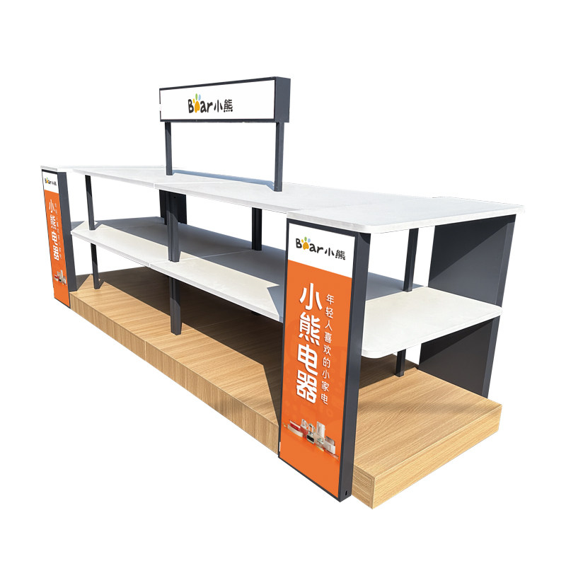小家电货架展示架电器中岛柜展示柜端头柜陈列架高端可亮灯展示台,淘宝优惠券,粉丝福利购,淘宝优惠卷