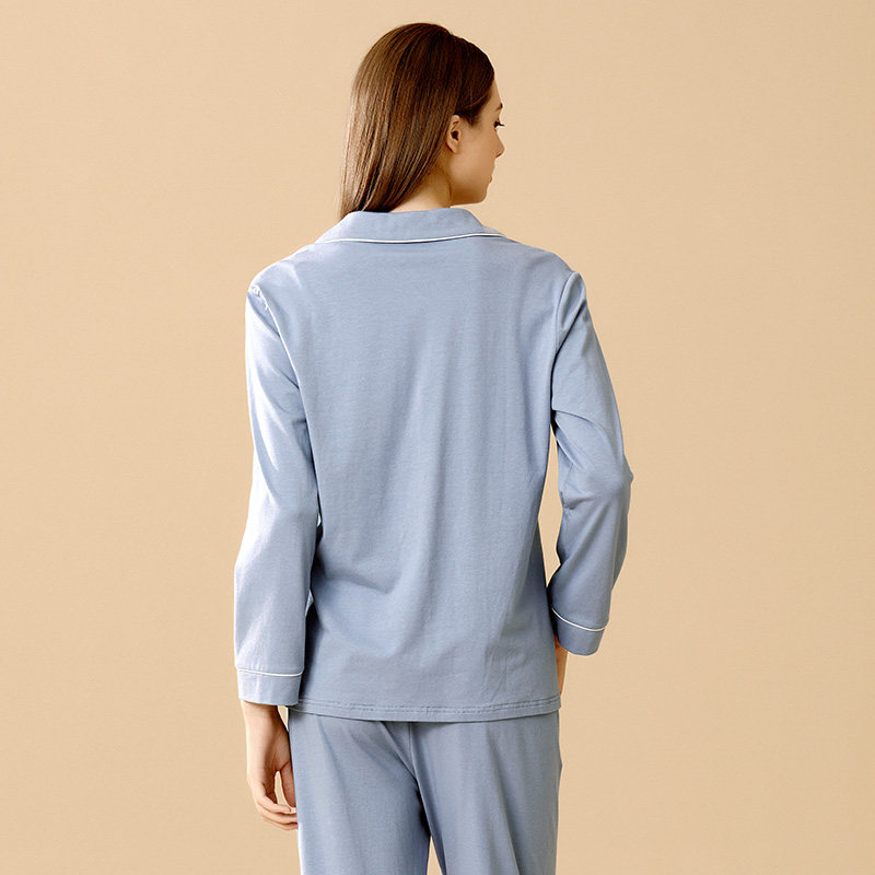 v21秋季纯棉长袖可外穿2021年睡衣 v21睡衣/家居服套装