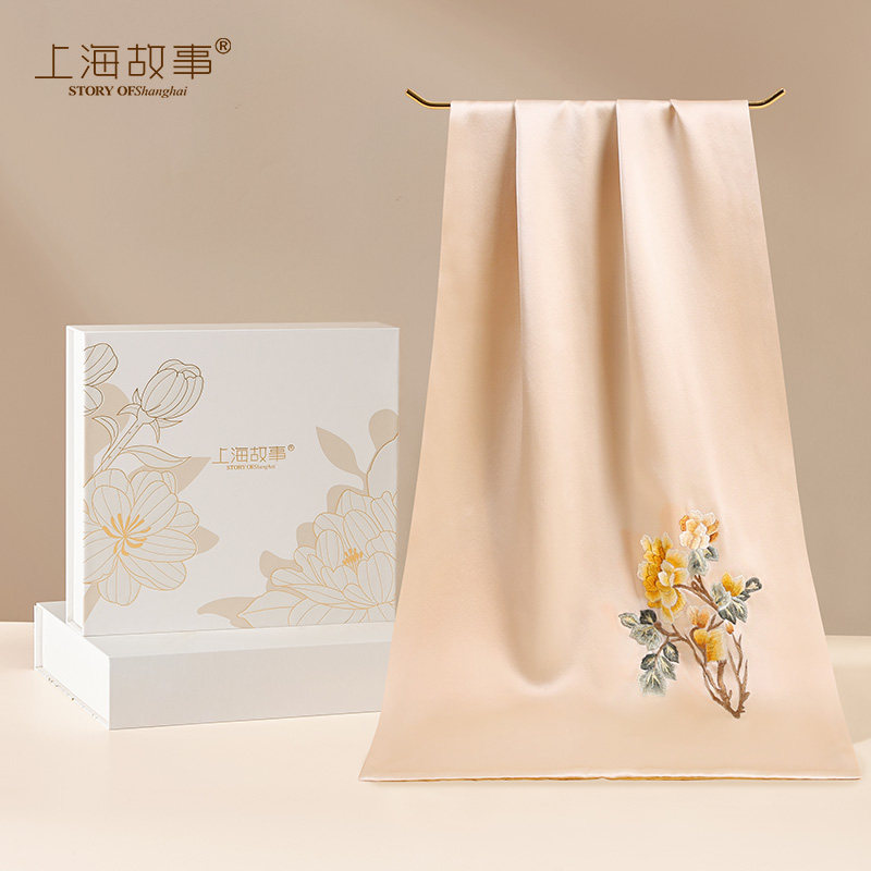 38三八妇女节礼物实用礼品送妈妈高档伴手礼国风刺绣丝巾礼盒女神