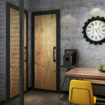 Industrial Wind Iron Art Solid Wood Door Retro Door Mesh Red Shaking Sound Bar Dining Room door Dressing Room Toilet Door Customised