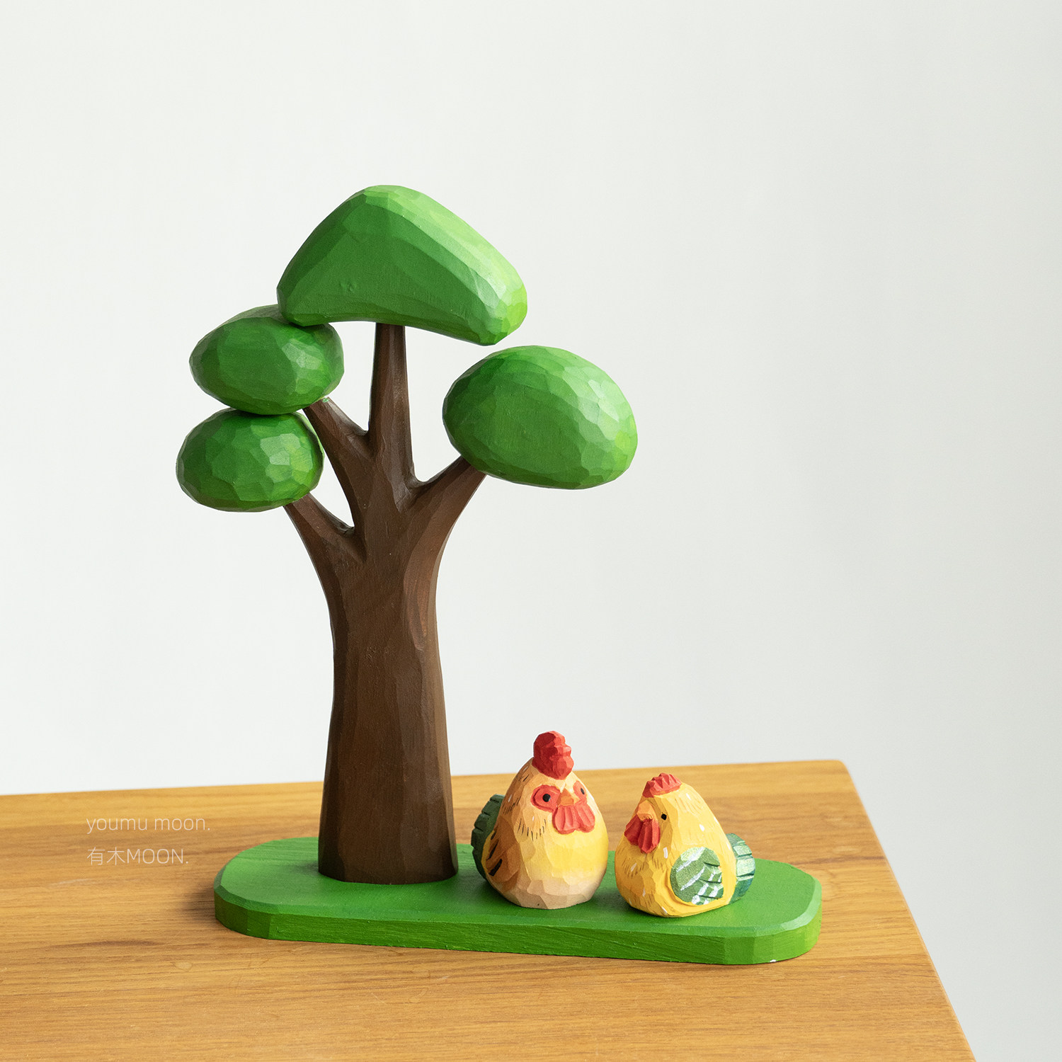 小胖鸡萌鸡公鸡母鸡十二生肖木雕木质可爱治愈桌面摆件纯手工礼物,淘宝优惠券,粉丝福利购,淘宝优惠卷