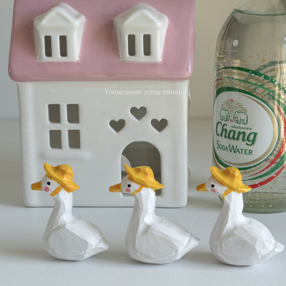 小黄帽鸭 迷你木雕摆件纯手工创意木雕钥匙扣桌面装饰礼物礼品,淘宝优惠券,粉丝福利购,淘宝优惠卷