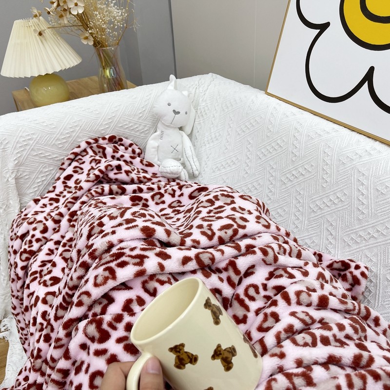 ins小豹纹毯子外贸午睡休闲毯学生宿舍披肩盖毯办公室盖腿小毛毯,淘宝优惠券,粉丝福利购,淘宝优惠卷