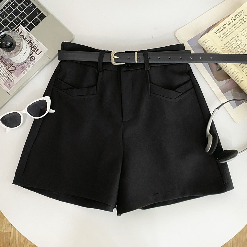 设计感时尚休闲百搭高腰显瘦西装阔腿裤短裤女春夏新款+送腰带,淘宝优惠券,粉丝福利购,淘宝优惠卷