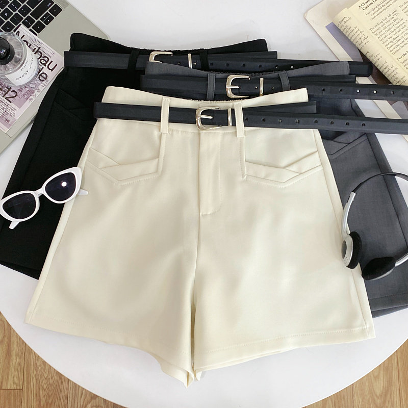 设计感时尚休闲百搭高腰显瘦西装阔腿裤短裤女春夏新款+送腰带,淘宝优惠券,粉丝福利购,淘宝优惠卷