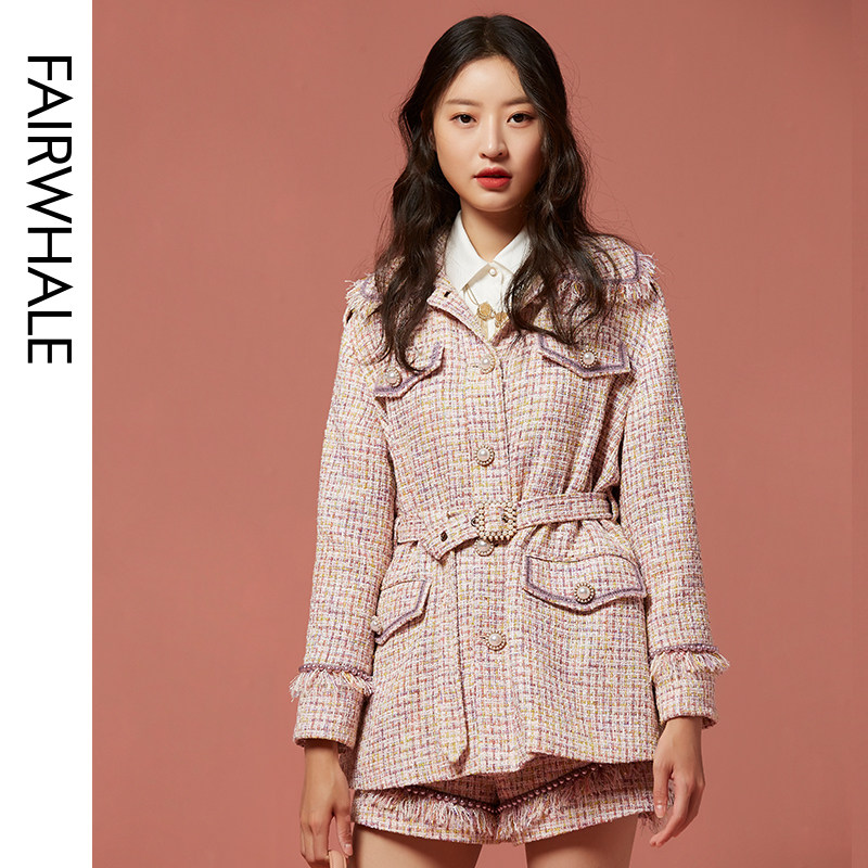 马克华菲女装2020秋新品小香风外套 马克华菲女装毛呢外套