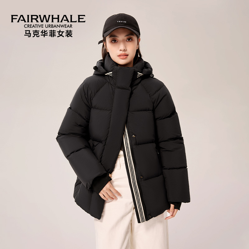 马克华菲加厚羽绒服女款短款冬季2025新款蓄热95鸭绒极寒保暖外套