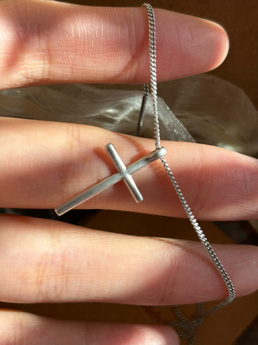 bm十字架项链女新哑光磨砂锁骨链靠谱国内代购正品brandymelville - 图1