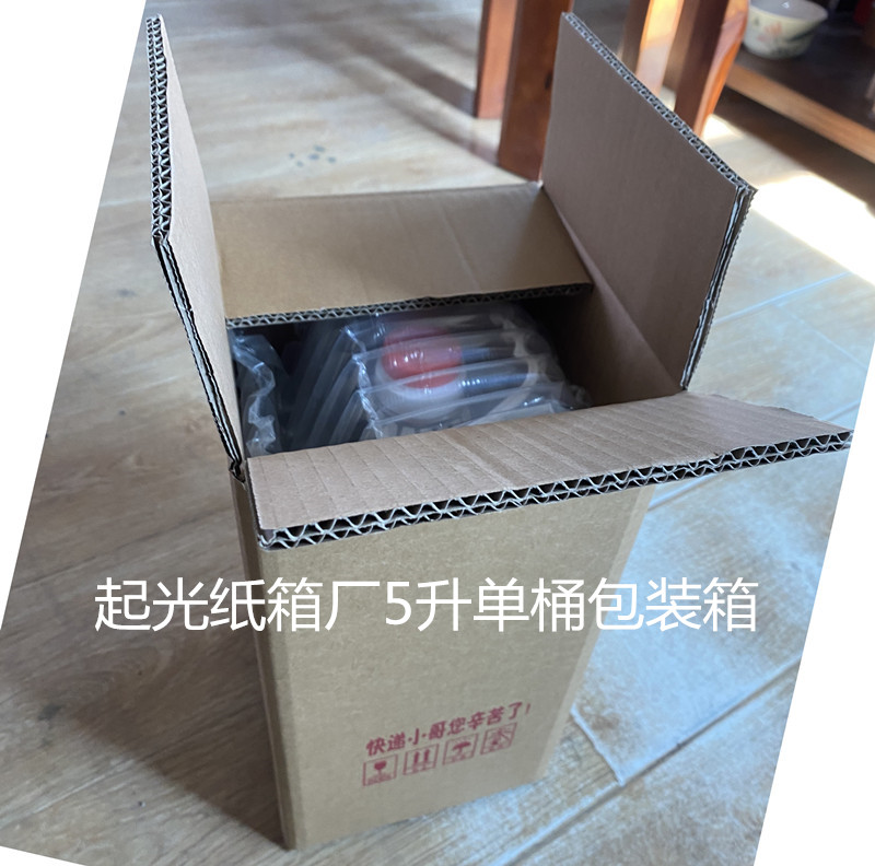 5L升单桶包装箱10斤食用大豆油散装白酒透明桶快递打包箱5层加厚 - 图0