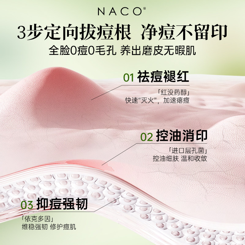 naco层孔菌祛痘控油次抛混精华液 naco液态精华