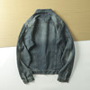 Stand collar spring and autumn casual retro distressed men's denim jacket