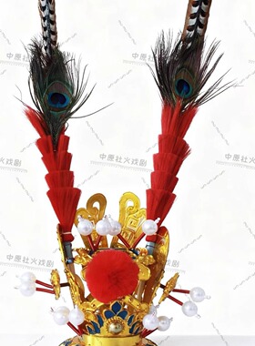 汪东城同款黑神话悟空头冠戏曲舞台孙悟空紫金冠翎毛翎座头饰底座