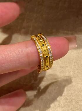 2026新款梦幻行星闪钻金色戒指女轻奢高级感小众设计冷淡风食指戒