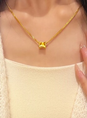 金店同款沙金CNC切割极光猫眼小蛮腰项链时尚高级感轻奢饰品批发