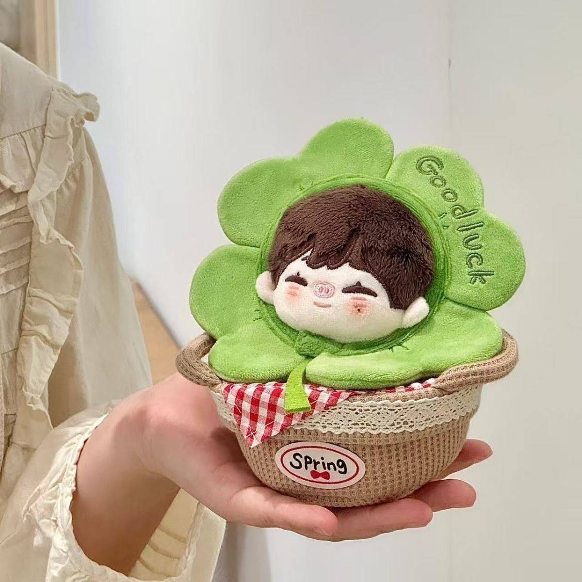 可爱幸运四叶草头套10cm娃衣高颜值娃衣毛绒自嘲熊棉花娃衣头套款,淘宝优惠券,粉丝福利购,淘宝优惠卷