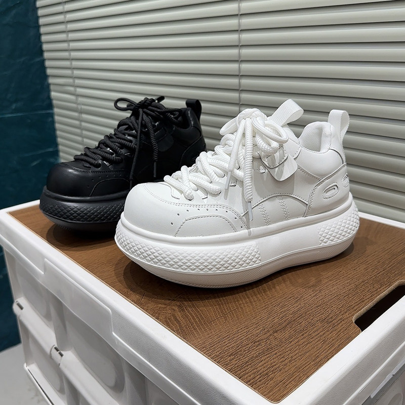 2026春新款松糕厚底胖丁面包鞋女真皮小个子增高休闲运动老爹鞋潮,淘宝优惠券,粉丝福利购,淘宝优惠卷