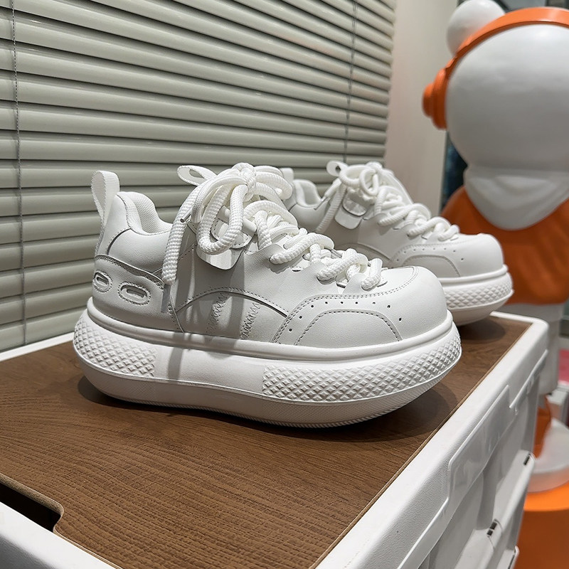 2026春新款松糕厚底胖丁面包鞋女真皮小个子增高休闲运动老爹鞋潮,淘宝优惠券,粉丝福利购,淘宝优惠卷