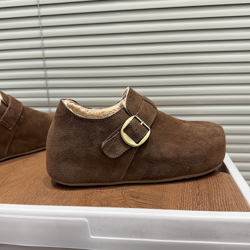 欧货磨砂皮全包勃肯鞋女2025秋冬加绒保暖懒人一脚蹬皮带扣休闲鞋,淘宝优惠券,粉丝福利购,淘宝优惠卷
