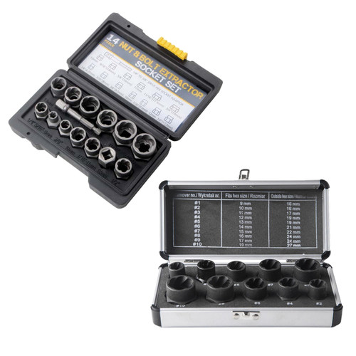 生锈破损残缺断滑牙螺母丝帽栓取出器反牙螺旋防滑头拆卸套筒工具 - 图3