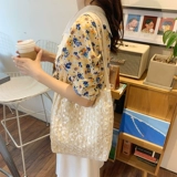 Универсальное вместительное и большое портативное соломенное ведро, плетеная свежая сумка на одно плечо, шоппер