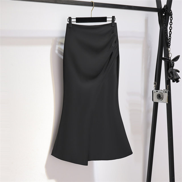 Mid-length fishtail skirt irregular slit suit skirt