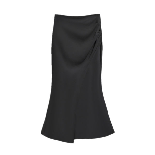 Mid-length fishtail skirt irregular slit suit skirt