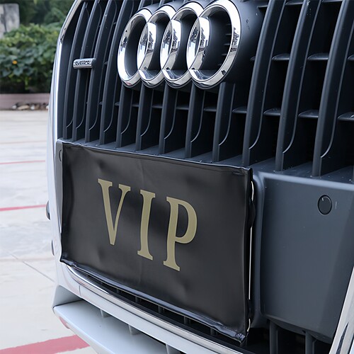 汽车车牌罩牌照套VIP加厚皮革车牌套防尘罩可定制定做LOGO文字罩 - 图1