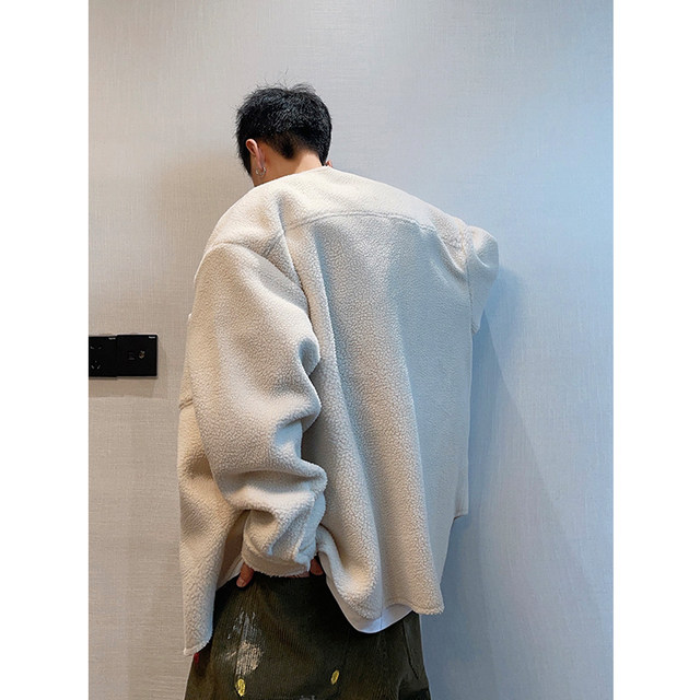 Solid color lambswool silhouette shirt jacket