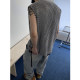 Reflective yarn threaded fringed hollow knitted vest