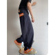 Dannyandzee spring retro street style raw cow color spliced ​​reflective strip cuffed jeans scimitar pants for men