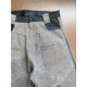 Dannyandzee spring retro cement gray washed canvas splicing PU leather micro-flared overalls men's trousers INS