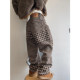 Dannyandzee spring irregular brown houndstooth retro heavyweight warm woolen casual pants men's trousers