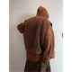Dannyandzee spring retro coffee brown reversible warm cloud plush thick vest for men
