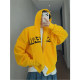 Dannyandzee winter retro thickened double-sided brushed warm hooded zipper letter sweatshirt jacket for men INS