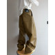 Dannyandzee spring retro versatile solid color loose warm windproof PU leather straight casual pants for men