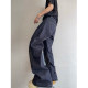 Dannyandzee spring and summer retro denim splicing mesh low-waist scimitar pants streamer jeans men's trousers INS