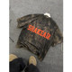 Dannyandzee summer retro street military green tie-dye loose digital printing mesh large short-sleeved T-shirt for men