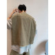 Dannyandzee summer retro versatile heavy-washed military green raw edge collarless workwear vest for men INS