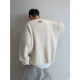 Dannyandzee spring retro all-match solid color brushed drawstring design round neck pullover sweater for male couples