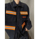 Dannyandzee spring retro street original cow color reflective strips spliced ​​three-dimensional pocket jacket men's INS