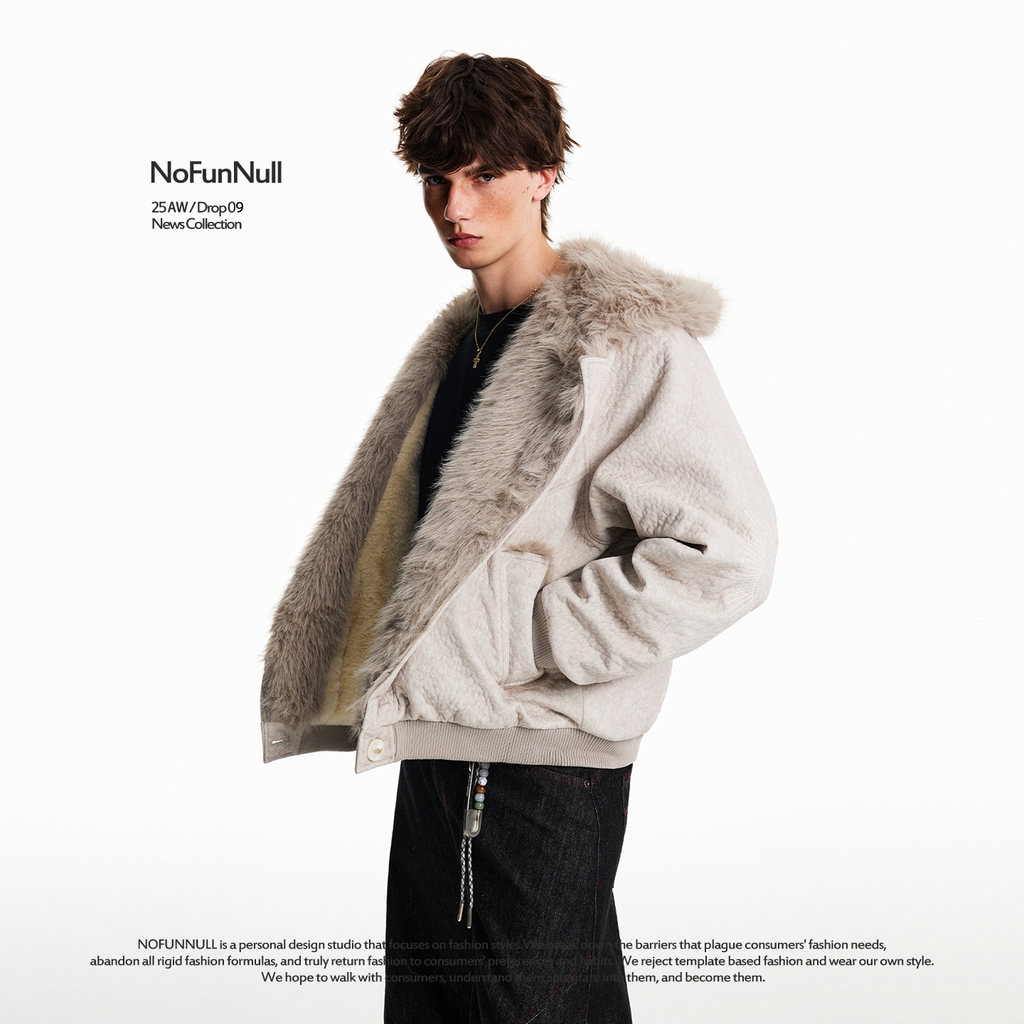 700g仿兔毛重磅云朵绒短宽座山雕棉服男秋冬加绒加厚刺绣连帽外套 - 图1