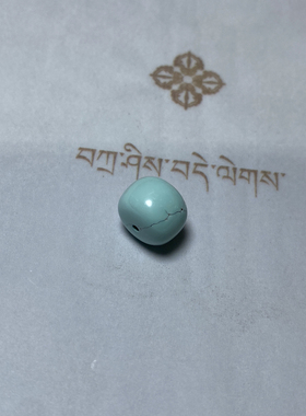天然原矿绿松石圆珠 老型珠 桶珠 高瓷蓝 配饰  配珠