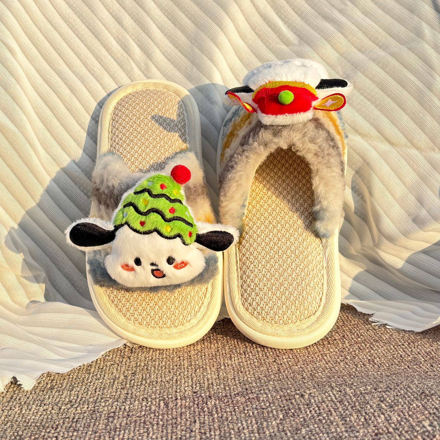 儿童亚麻拖鞋女童2026新款春秋室内居家防滑男童卡通四季棉麻拖鞋,淘宝优惠券,粉丝福利购,淘宝优惠卷