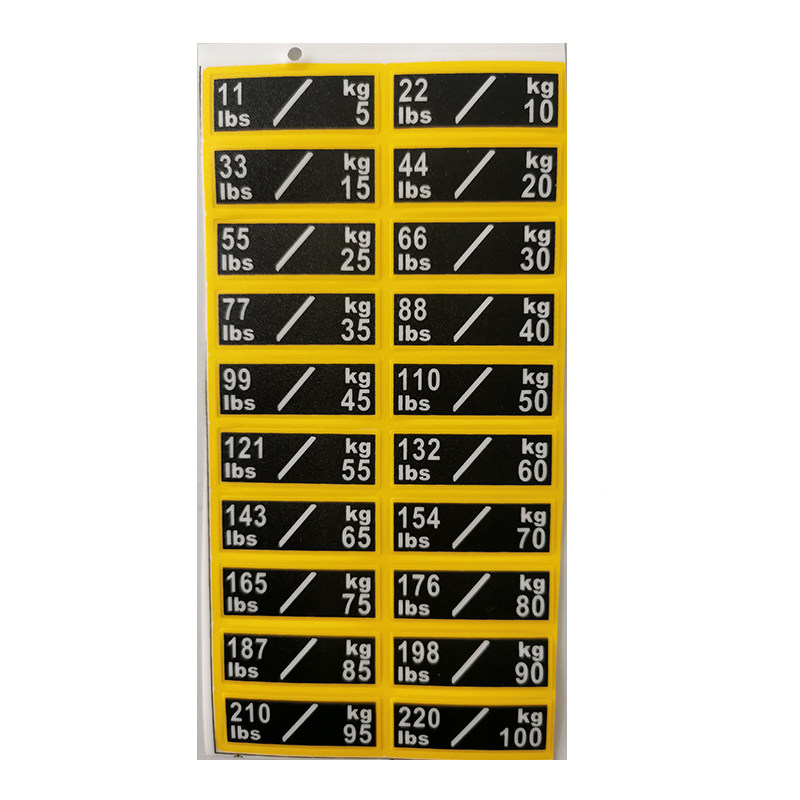 加重块标签贴健身器材加重块标贴健身房力量器械配重块标签贴纸 - 图1