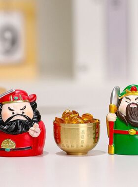 供奉国潮好中式财神爷小工位五路