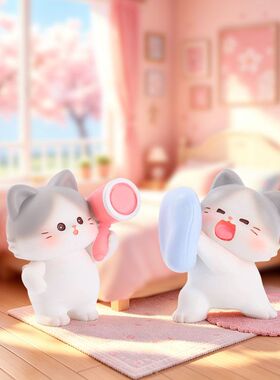 新款喵喵闺中日记盲盒手办卡通猫咪公仔少女心桌面装饰品摆件礼物